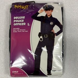 Spirit Deluxe Police Officer Costume for Kids - Navy medium 8/10